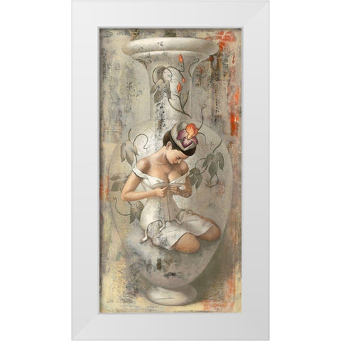 Timidity White Modern Wood Framed Art Print by Juta and Mareks