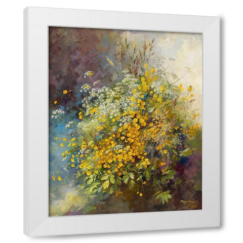 Bouton-d or White Modern Wood Framed Art Print by Messely, Paul