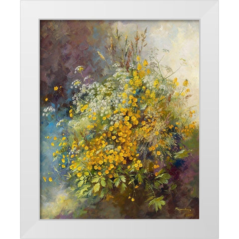 Bouton-d or White Modern Wood Framed Art Print by Messely, Paul