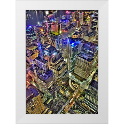 Sydney s Skyline White Modern Wood Framed Art Print by Terrible, Aurelien