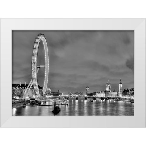 The Thames White Modern Wood Framed Art Print by Terrible, Aurelien