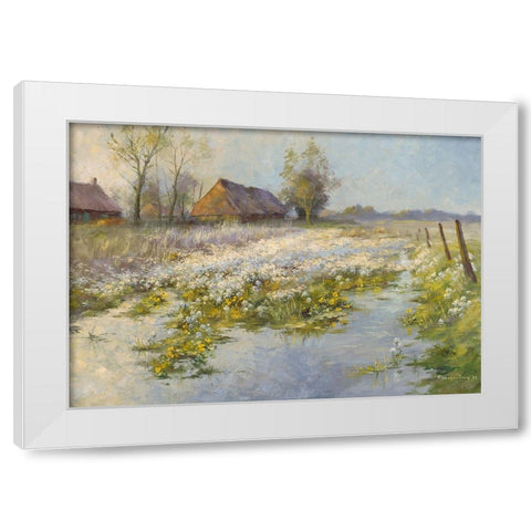 Paysage White Modern Wood Framed Art Print by Messely, Paul