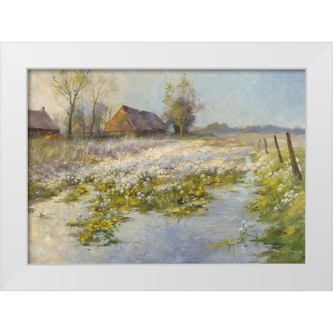 Paysage White Modern Wood Framed Art Print by Messely, Paul