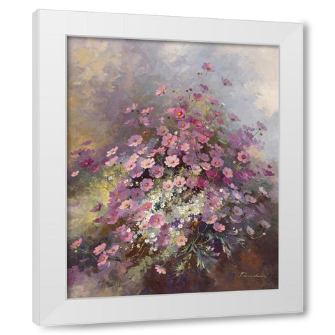 Cosmos White Modern Wood Framed Art Print by Messely, Paul