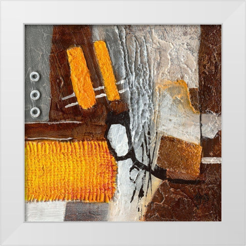 Transfert d emotion VI White Modern Wood Framed Art Print by Jadis