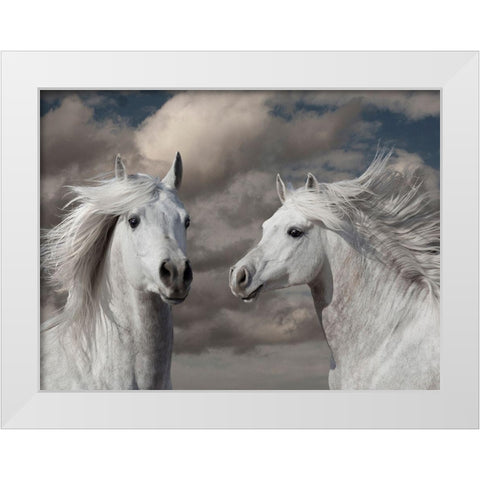 Close Friends White Modern Wood Framed Art Print by Llovet, Jorge