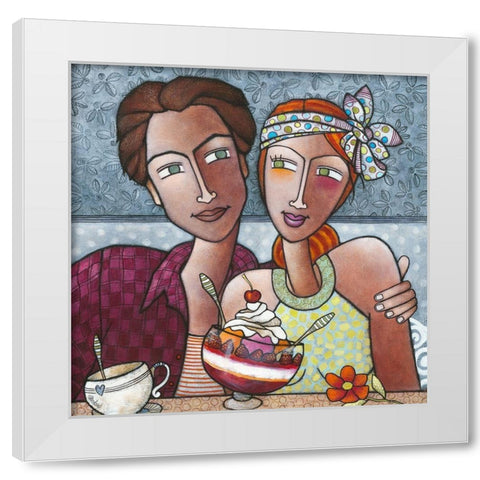 La cerise sur le gateau White Modern Wood Framed Art Print by Bandiziol, Geraldine