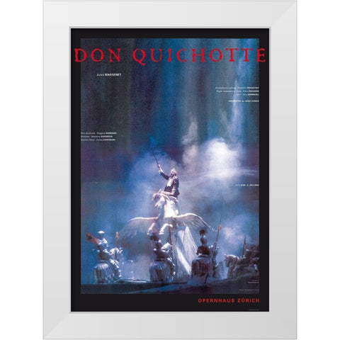 Don Quichotte White Modern Wood Framed Art Print by Geissbuhler, K. Domenic