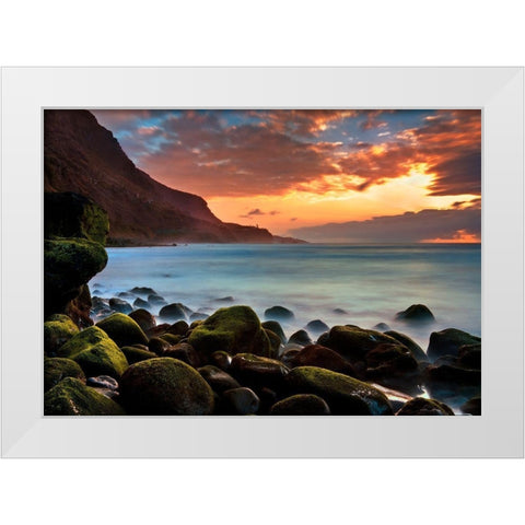 Teneriffa Brandung White Modern Wood Framed Art Print by Ernemann, Lothar