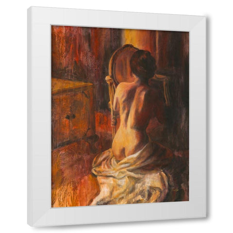 Rimanere White Modern Wood Framed Art Print by van den Bogerd, Escha