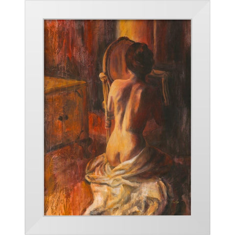Rimanere White Modern Wood Framed Art Print by van den Bogerd, Escha
