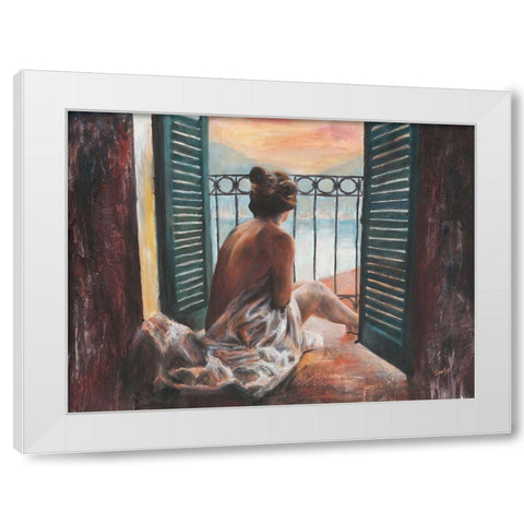 Vista lago I White Modern Wood Framed Art Print by van den Bogerd, Escha