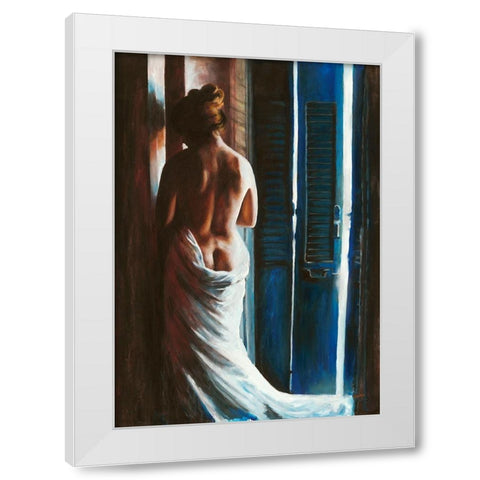 Brisia White Modern Wood Framed Art Print by van den Bogerd, Escha