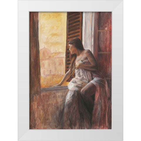 Loveno White Modern Wood Framed Art Print by van den Bogerd, Escha