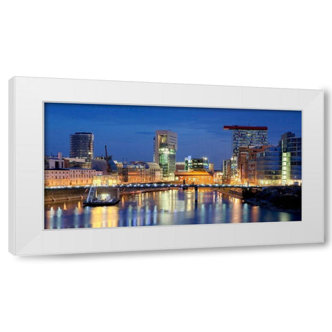 Medienhafen Dusseldorf White Modern Wood Framed Art Print by Fischer, Rolf