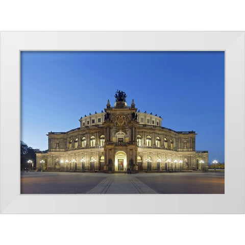 Semper Oper Dresden White Modern Wood Framed Art Print by Fischer, Rolf