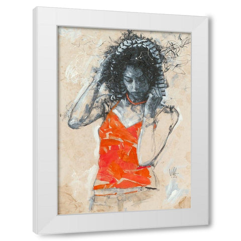 Making a Turban White Modern Wood Framed Art Print by Longo, Massimiliano