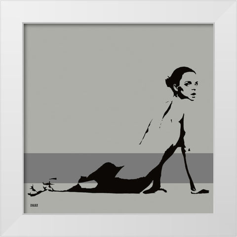 Ofemija White Modern Wood Framed Art Print by Zalez