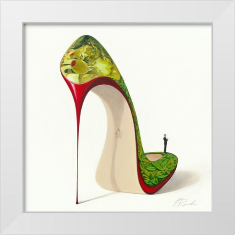 Martini Dry White Modern Wood Framed Art Print by Panasenko, Inna