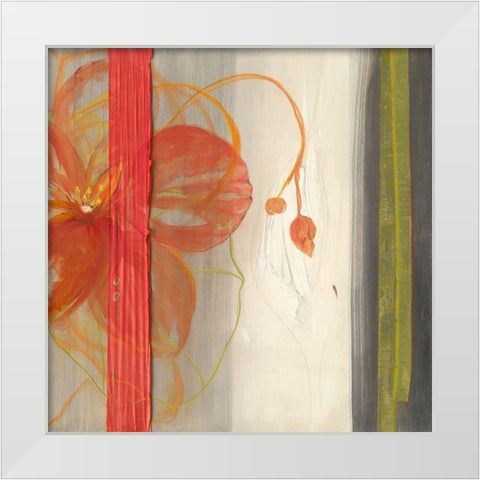 Taffetas de printemps White Modern Wood Framed Art Print by Naudin, Genevieve