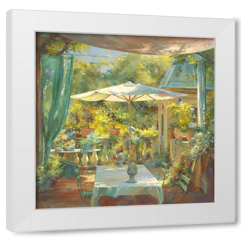 Bon vivre a Lourmarin White Modern Wood Framed Art Print by Messely, Johan