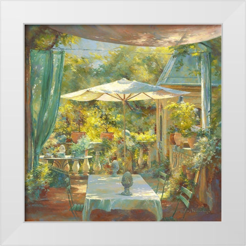 Bon vivre a Lourmarin White Modern Wood Framed Art Print by Messely, Johan