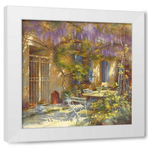 A la table de Michele White Modern Wood Framed Art Print by Messely, Johan