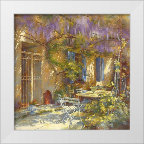 A la table de Michele White Modern Wood Framed Art Print by Messely, Johan