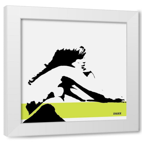 Nell Green White Modern Wood Framed Art Print by Zalez