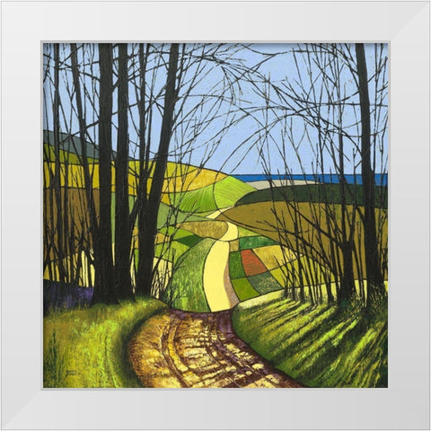 Sea Lane White Modern Wood Framed Art Print by James, David