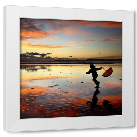 Umbrella White Modern Wood Framed Art Print by Cano, Marina