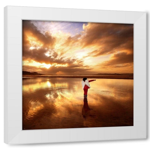 Angel White Modern Wood Framed Art Print by Cano, Marina