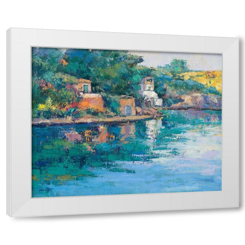 Tuerkis Beach Pueblo White Modern Wood Framed Art Print by Camargo, Jesus P.