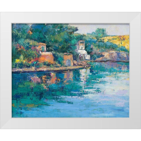 Tuerkis Beach Pueblo White Modern Wood Framed Art Print by Camargo, Jesus P.