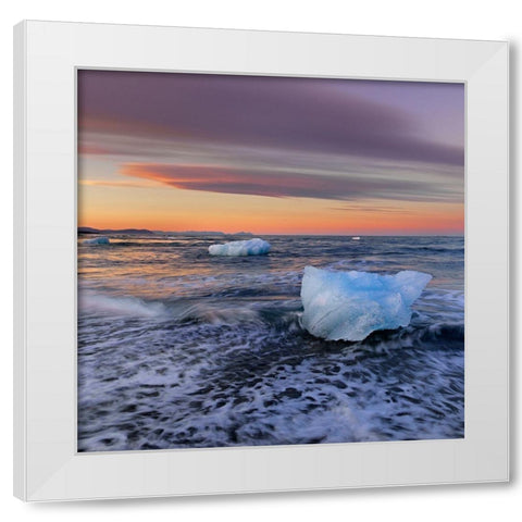 Ice and Sea White Modern Wood Framed Art Print by Strand, Hans