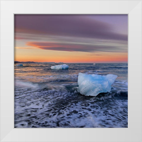 Ice and Sea White Modern Wood Framed Art Print by Strand, Hans