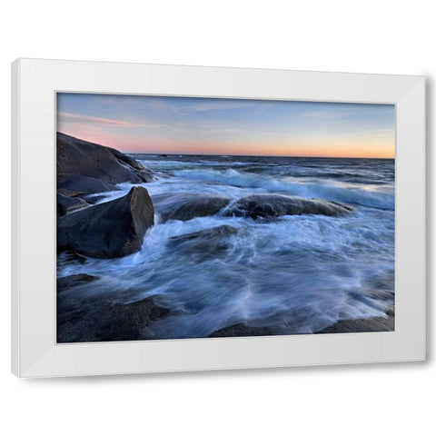 Skagerack Coast White Modern Wood Framed Art Print by Strand, Hans