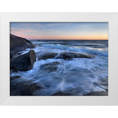 Skagerack Coast White Modern Wood Framed Art Print by Strand, Hans