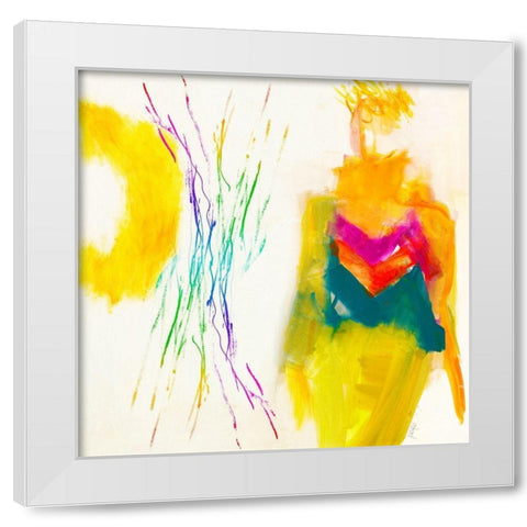 Spielgefahrtin White Modern Wood Framed Art Print by Schafer, Jenny