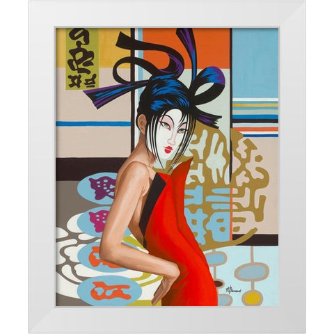 Miko White Modern Wood Framed Art Print by Bernard, Anne