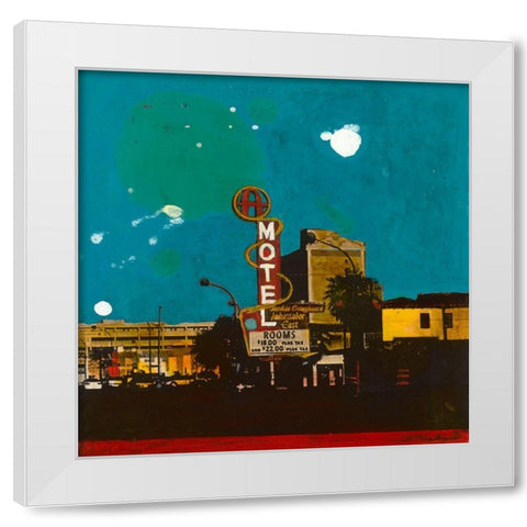 Motel White Modern Wood Framed Art Print by Olukman, Ayline