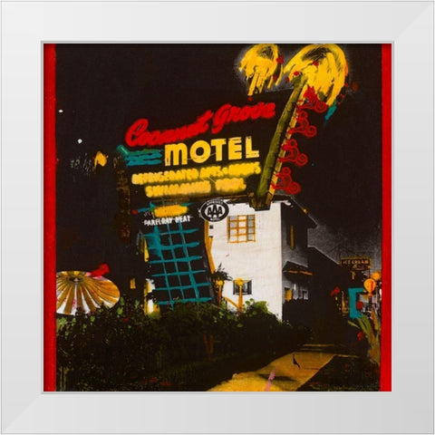 Coconut Motel White Modern Wood Framed Art Print by Olukman, Ayline