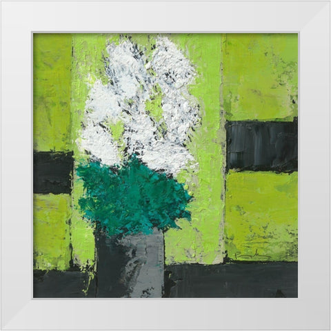 Dahlias de reve White Modern Wood Framed Art Print by Persillon, Francoise