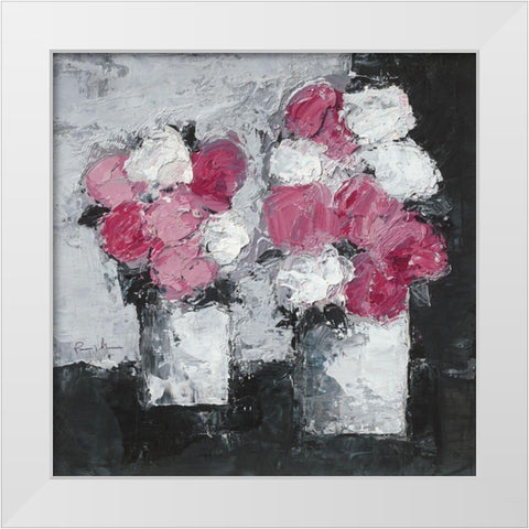 Rencontre White Modern Wood Framed Art Print by Persillon, Francoise