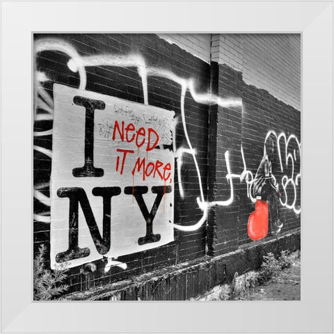 I Need it More NY White Modern Wood Framed Art Print by Terrible, Aurelien