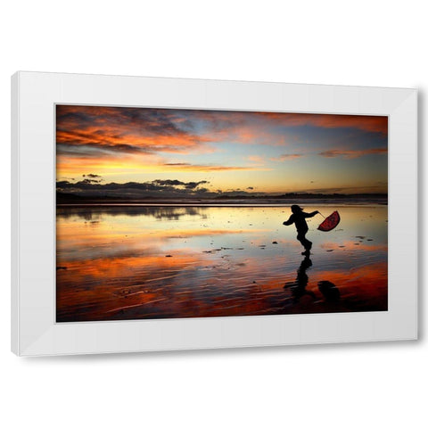 Umbrella White Modern Wood Framed Art Print by Cano, Marina