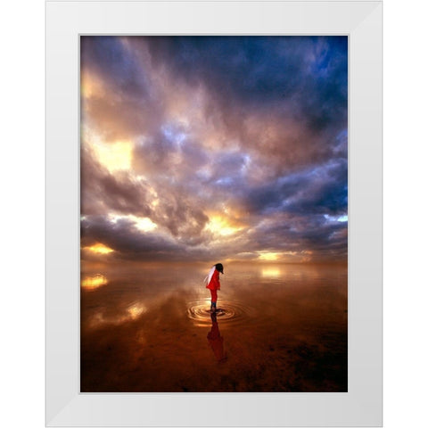 Devil May Care White Modern Wood Framed Art Print by Cano, Marina