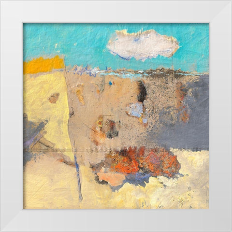 Beach White Modern Wood Framed Art Print by Groenhart, Jan