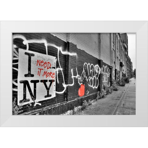 I Need it More NY White Modern Wood Framed Art Print by Terrible, Aurelien