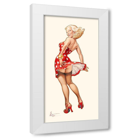 Blonde dans le vent White Modern Wood Framed Art Print by Hitte, Patrick